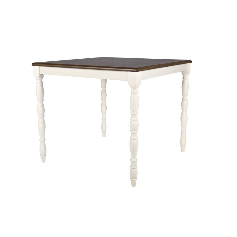 5 Piece Counter-Height Dining Set with Oak Top Table and 4 Ladder Back Chairs