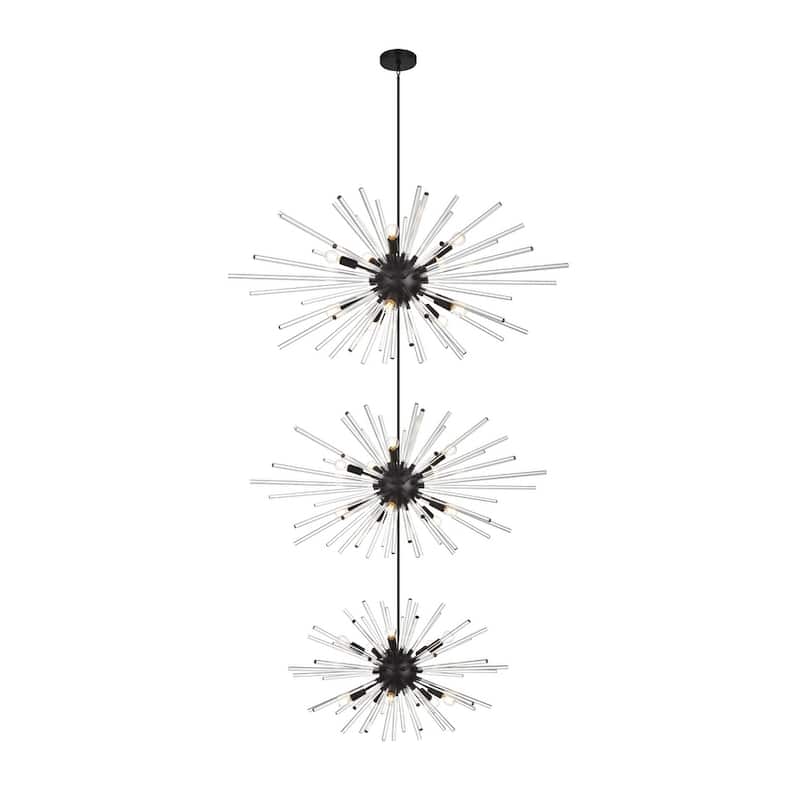 Indigo Home 46 inch three tiers crystal starburst chandelier