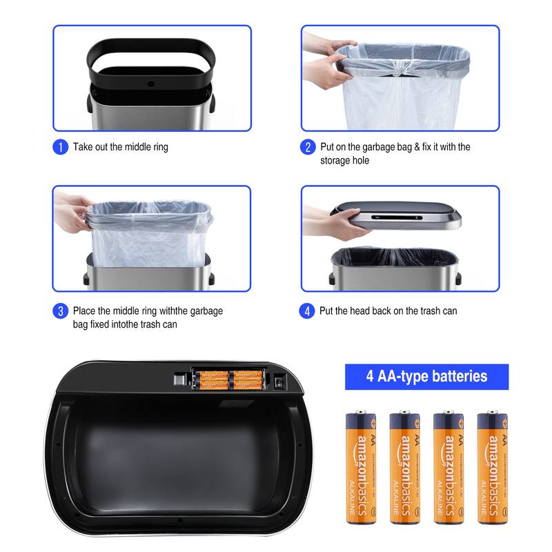 50L Kitchen Smart Automatic Trash Cans with Full Intelligent Sensor