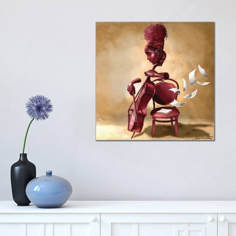 iCanvas "The Solo Cellist" by Salaam Muhammad Canvas Print - 18x18x1.5