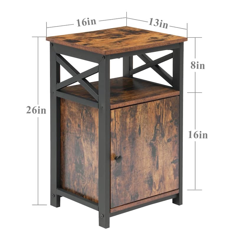 Taomika 3-Pieces Mid Century Bedroom Set,Rustic Brown