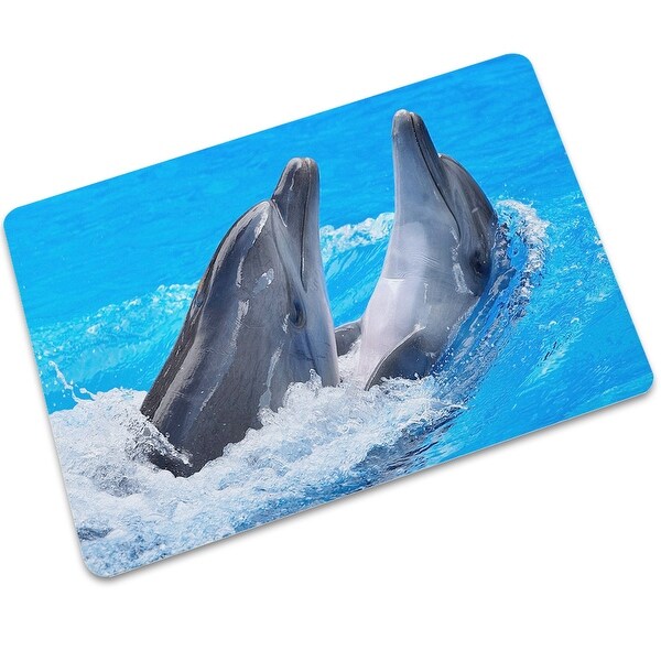 ChezMax Non-slip Doormat Rubber Kitchen Floor Rug Hello Doormat Large Small Inside Outside Front Door Mat Bathroom Mat Dolphin