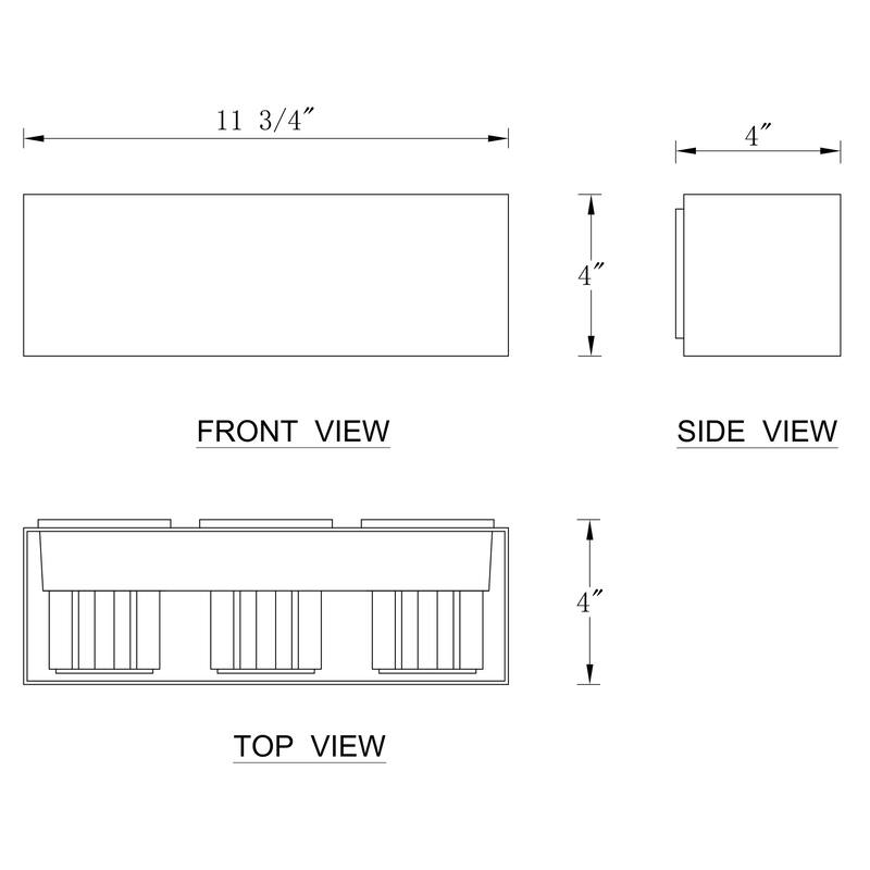 C Cattleya Matte Black Aluminum Rectangular LED Outdoor Wall Sconce