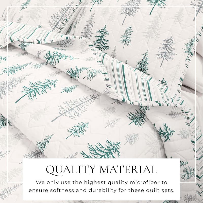 Rustic Woodland Reversible Microfiber Quilt Set with Shams