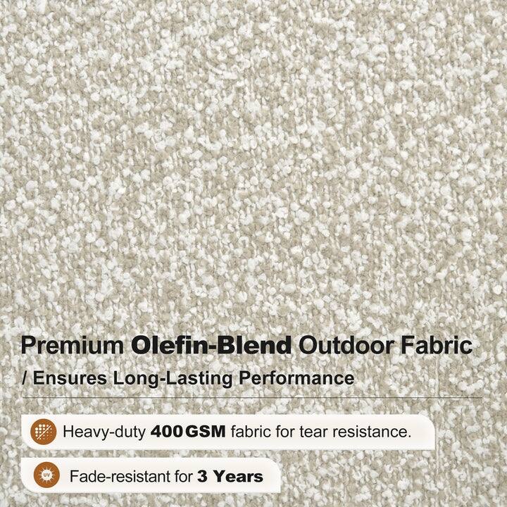 PURPLE LEAF GLFSF U-Shaped Black sofa with white seat Outdoor Couch for Yard Porch Deck Patio Conversation Sets