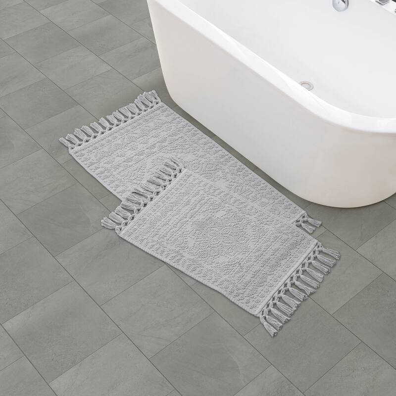 French Connection Nellore Fringe Cotton Bath Rug
