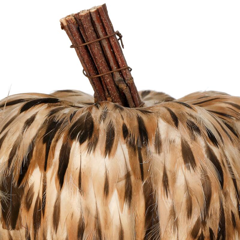 5.5" Natural Feather Pumpkin