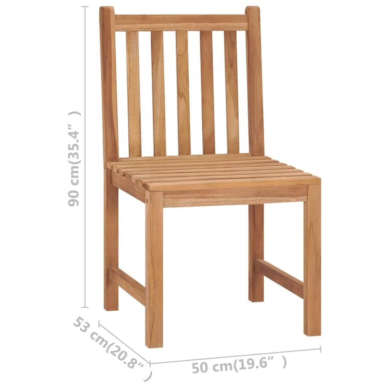 vidaXL Solid Wood Teak Patio Dining Set Garden Outdoor Table Chair 3/4/5/7/9 Piece