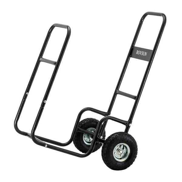 Shop Firewood Cart Wood Hauler Fireplace Log Carrier Mover W