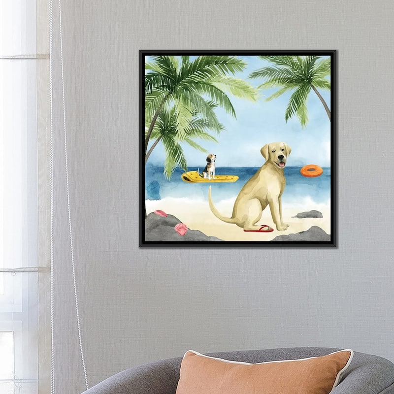 iCanvas "Dogs on Deck II" by Grace Popp Framed Canvas Print