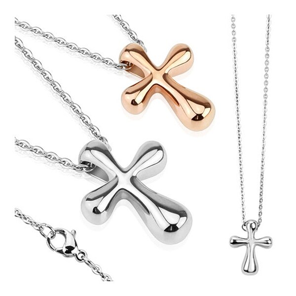 Cross Stainless Steel Pendant with Chain Necklace 23.6 Inches (7.8 mm) - 24 in