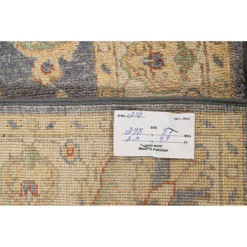 Peshawar Chobi Oriental Vegetable Dye Wool Runner Rug Hand-knotted - 2'10" x 9'9"