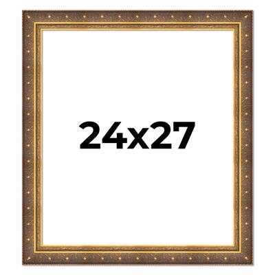 24x27 Frame Vintage Gold Solid Wood Picture Frame | 2.5 Inch Moulding