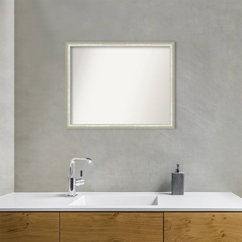 Two Tone Non-Beveled Wood Framed Bathroom Vanity Wall Mirror