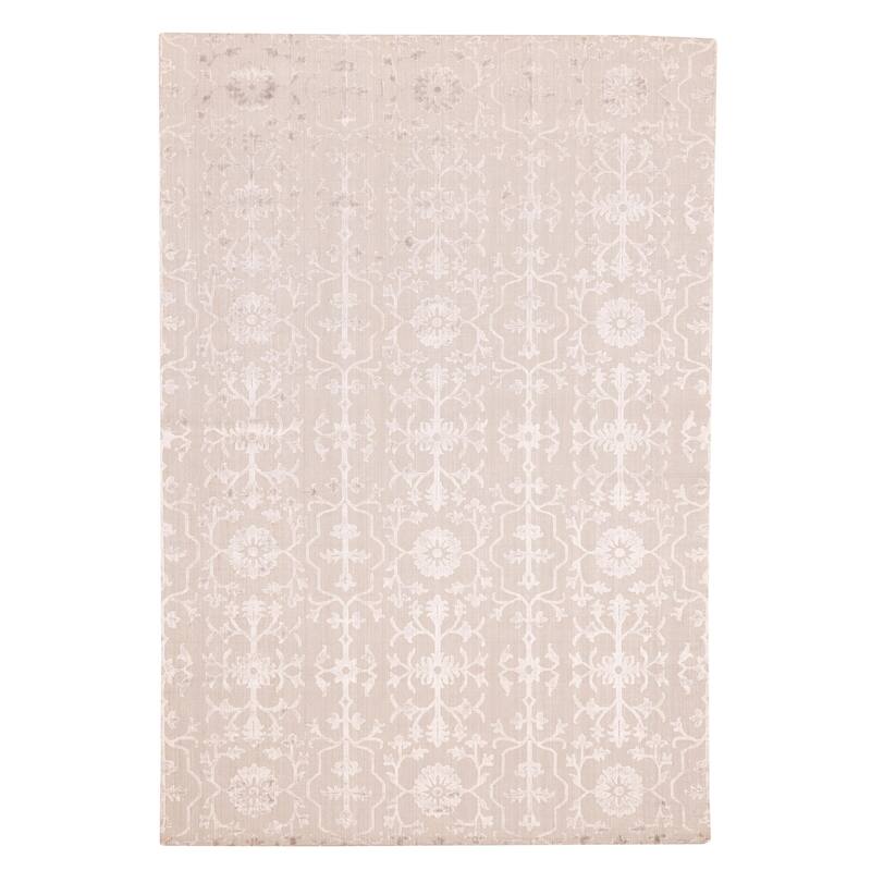 ECARPETGALLERY Hand Loomed Elysian Grey Viscose, Wool Rug - 6'7 x 9'10