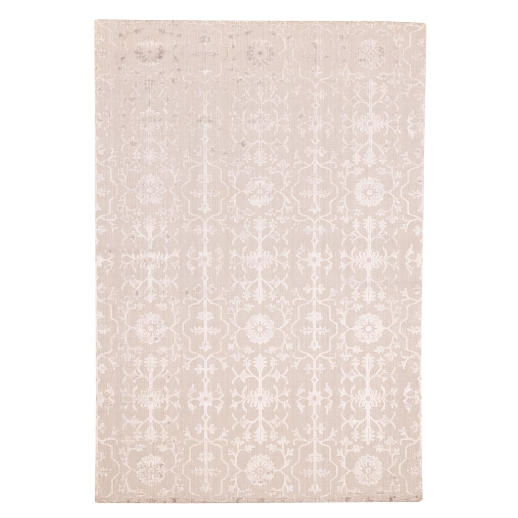 ECARPETGALLERY Hand Loomed Elysian Grey Viscose, Wool Rug - 6'7 x 9'10