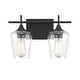 preview thumbnail 1 of 9, Savoy House Octave 2 Light 14" Wide Bathroom Vanity Light Black