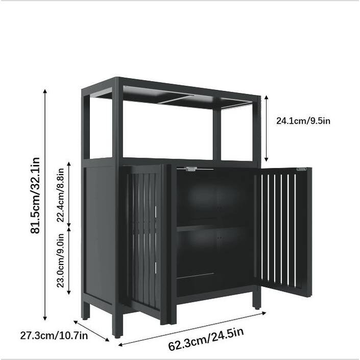 White Bamboo Storage Cabinet with Shelves, Offering Large Capacity for Bathroom, Living Room, and Other Spaces.