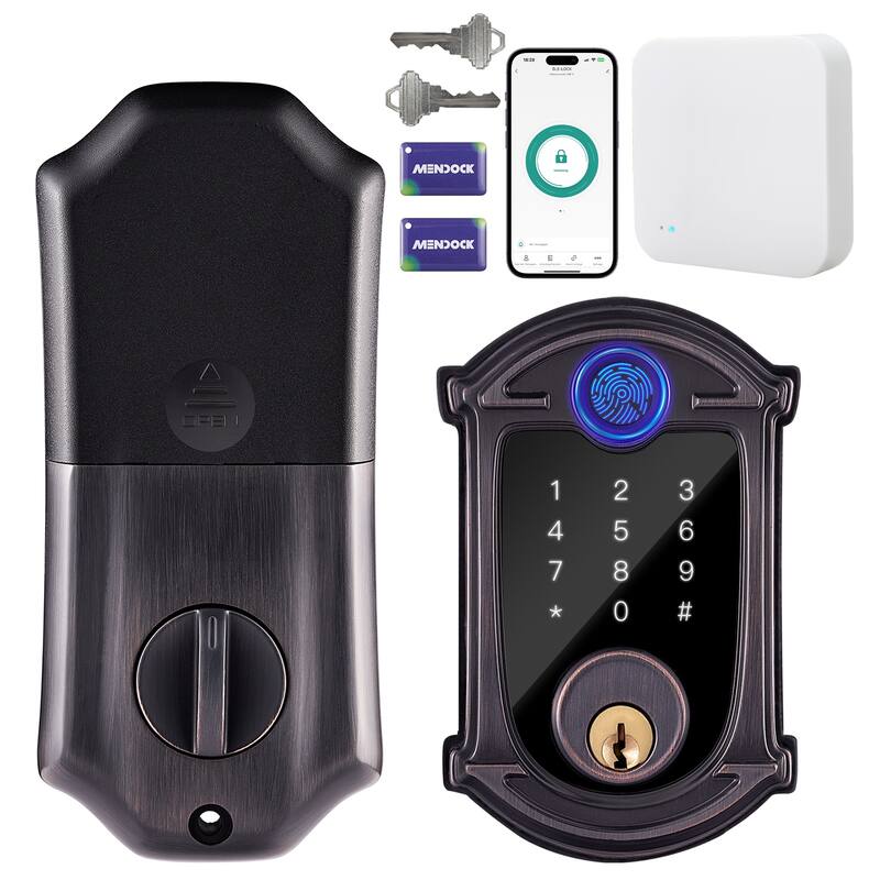 Smart Lock with Bluetooth, Fingerprint and Auto-Lock - Black