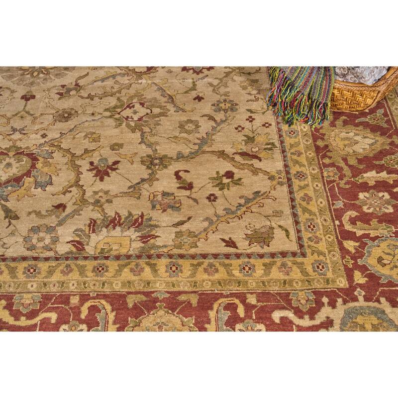 EXQUISITE RUGS ONE-OF-A-KIND Antique Weave Hand Knotted Beige Rug - 12'x18'