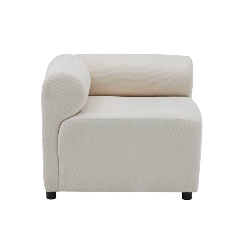 83" Fabric 4-Piece Modular Sectional Sofa with L-Shaped Configuration, High-Resilience Foam, and Solid Wood Frame