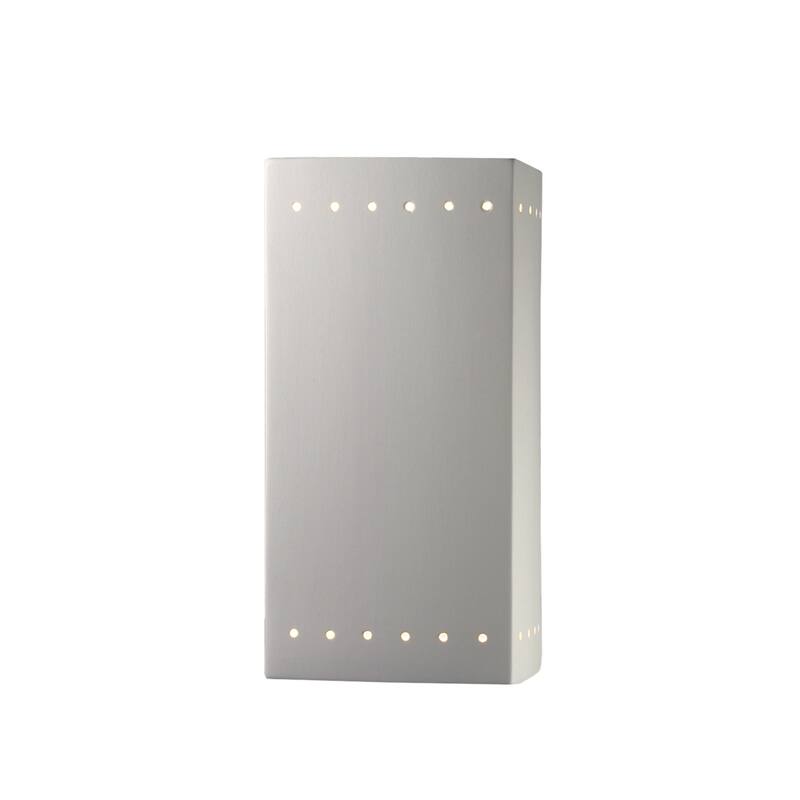 Justice Design Group Ambiance Large Rectangle w/ Perfs Bisque Open Top & Bottom Wall Sconce