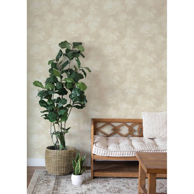 A-Street Prints Izara Beige Botanical Wallpaper