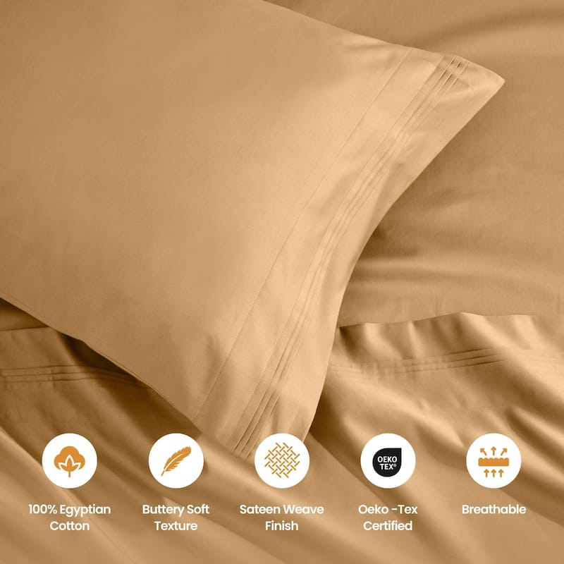 Blue Nile Mills 1500 Thread Count Egyptian Cotton Deep Pocket Solid Sheet Set