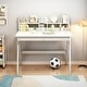 preview thumbnail 5 of 20, Kids Desk and Chair Set with Hutch, Wooden Study Desk for Bedroom