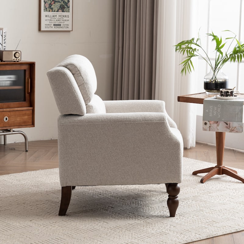 Modern Accent Chair Armchair Upholstered Boucle Fabric Single Sofa