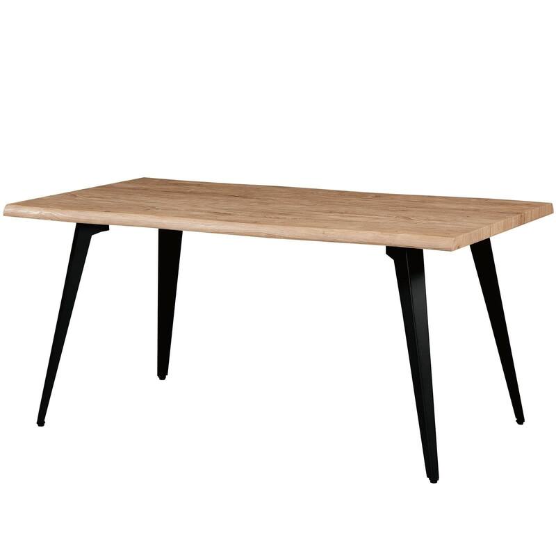 Ravenna Rectangular Dining Table with 63-Inch Wide MDF Tabletop and Powder Coated Metal Legs - Butternut