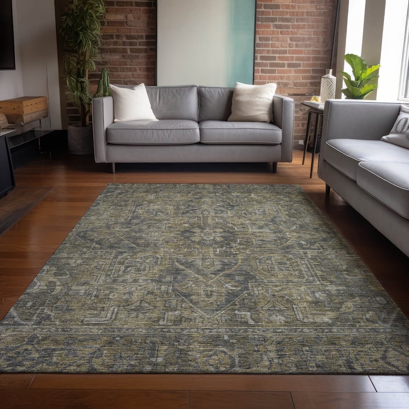 Machine Washable Indoor/ Outdoor Traditional Persian Chantille Rug - Chocolate - 10' x 14'