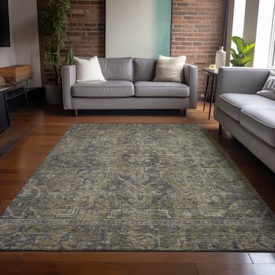 Machine Washable Indoor/ Outdoor Traditional Persian Chantille Rug