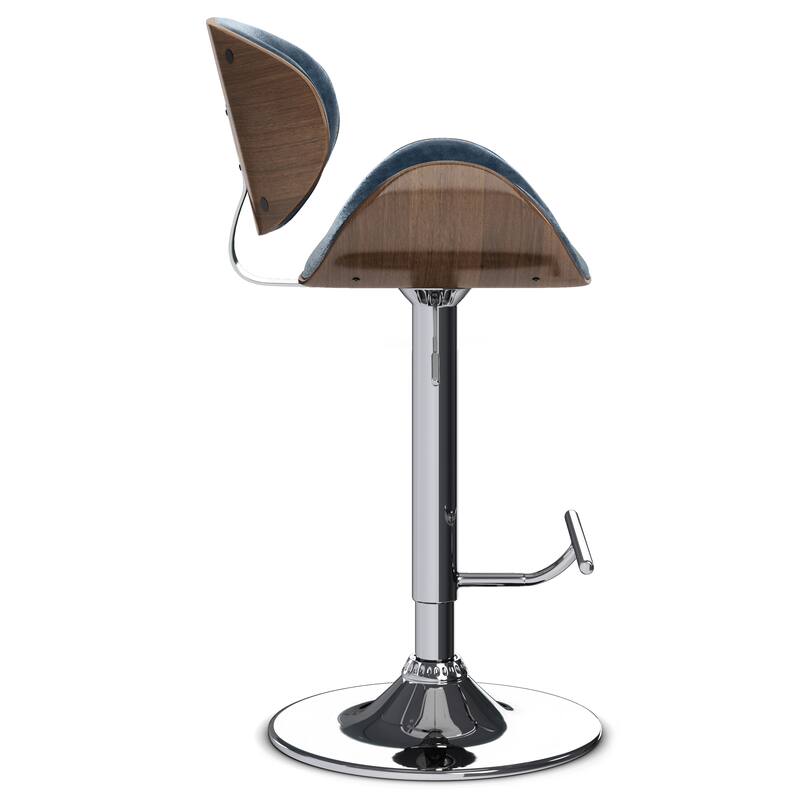 WYNDENHALL Avondale Mid Century Modern Bentwood Adjustable Swivel Bar Stool - 20.9 W x 20.5 D x 45.3 H