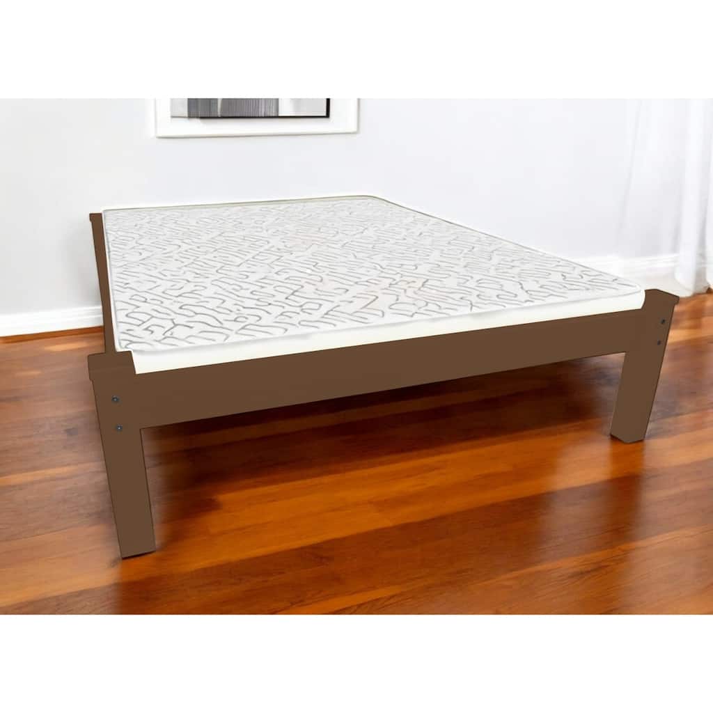HomeRoots Brown Solid Wood Twin Bed Frame