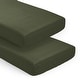 preview thumbnail 1 of 4, Woodland Camo Collection Boy Girl 2 Pack Fitted Crib Sheets Solid Dark Green Hunter Forest Solid Color Olive for Rustic Deer