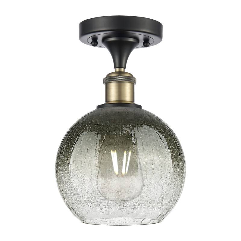 Innovations Lighting 516-1C-11-8 Brookhaven Globe Semi-Flush - Black Antique Brass / Slate