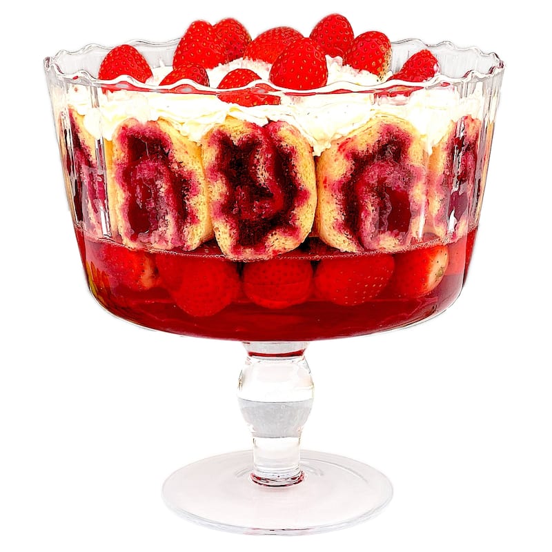 Large Glass Trifle Bowl, w/ Scallop Design-9"D-168 Oz.-Majestic Gifts - 168 Oz.