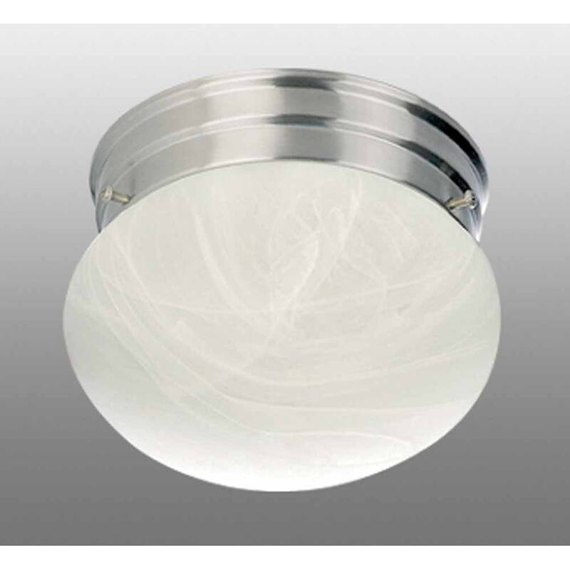 Volume Lighting 2 Light 9" Flush Mount Ceiling Fixture with White - Brushed Nickel