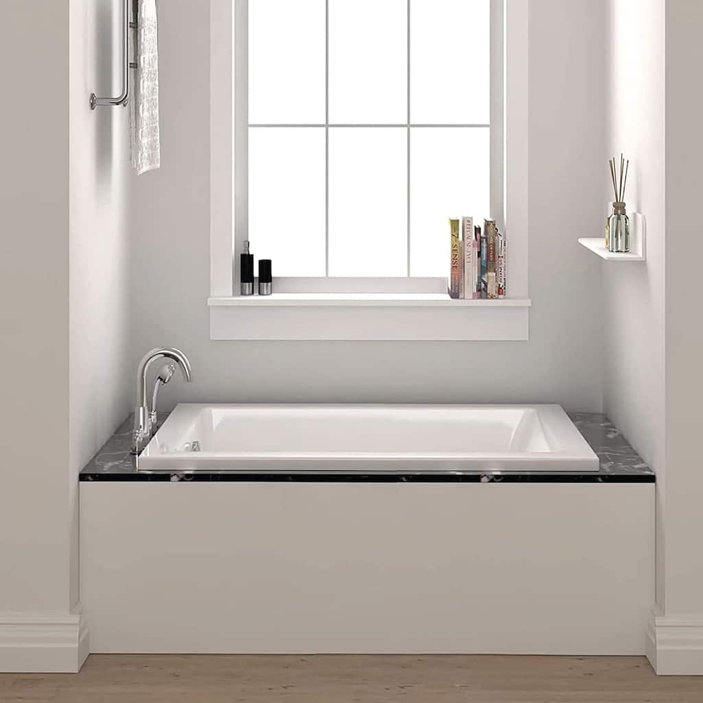 Fine Fixtures 66-inch Soaking Drop-in or Alcove Bathtub - 66" x 32" x19"