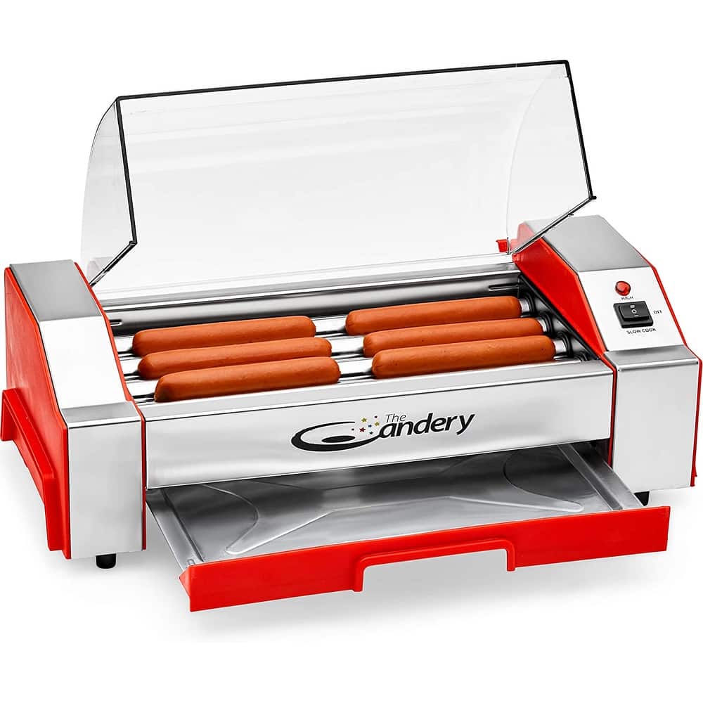 Sorbus Nonstick Hot Dog Roller - Cooks up to 6 Hot Dogs - 12" D x12" W x 7" H