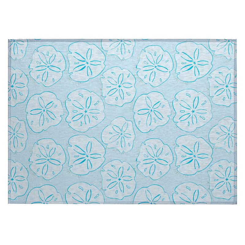 Indoor/ Outdoor Surfside Starfish Washable Rug New - Blue - 1'8" x 2'6"