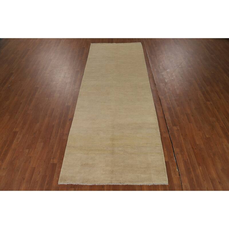 Gabbeh Oriental Runner Rug Hand-Knotted Wool Carpet - 4'1"x 11'3"