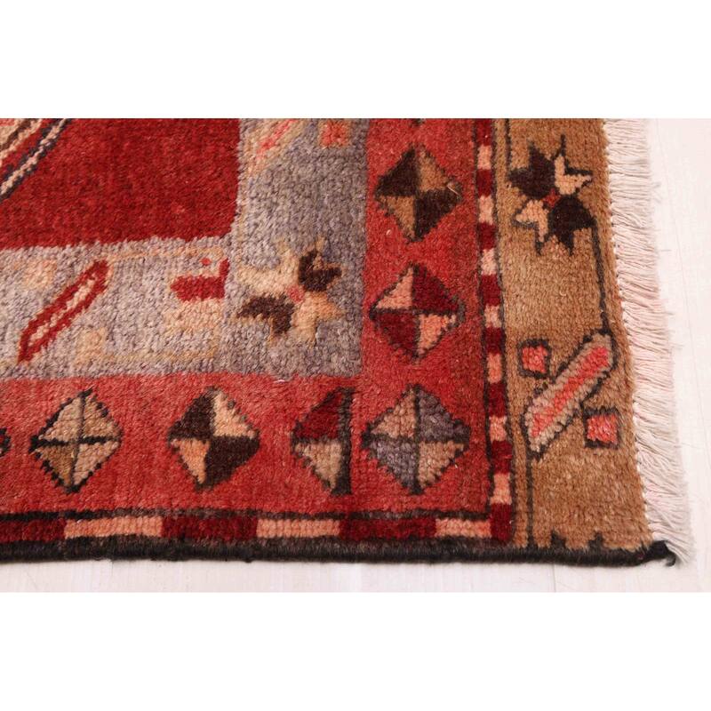 ECARPETGALLERY Hand-knotted Konya Anatolian Dark Red Wool Rug - 3'5 x 9'10