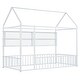 preview thumbnail 7 of 58, Metal Bed House Bed Frame with Fence and Shelves