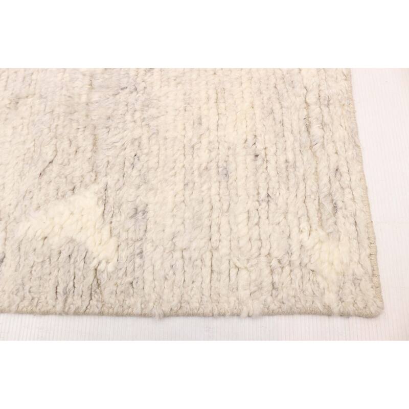 ECARPETGALLERY Hand-knotted Tangier Light Grey Wool Rug - 8'3 x 10'1