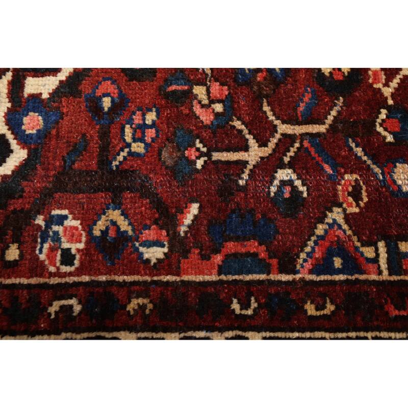 ECARPETGALLERY Hand-knotted Anatolian Vintage Dark Red Wool Rug - 4'4 x 6'2
