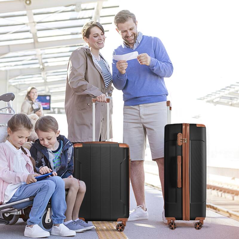 3-Piece, 20, 24, 28-Inch Modern Hard-Shell Luggage with Side Handle and 2 Spinners, for Boarding Travel