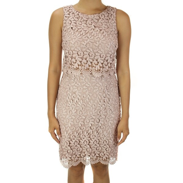 lace sheath dress blush