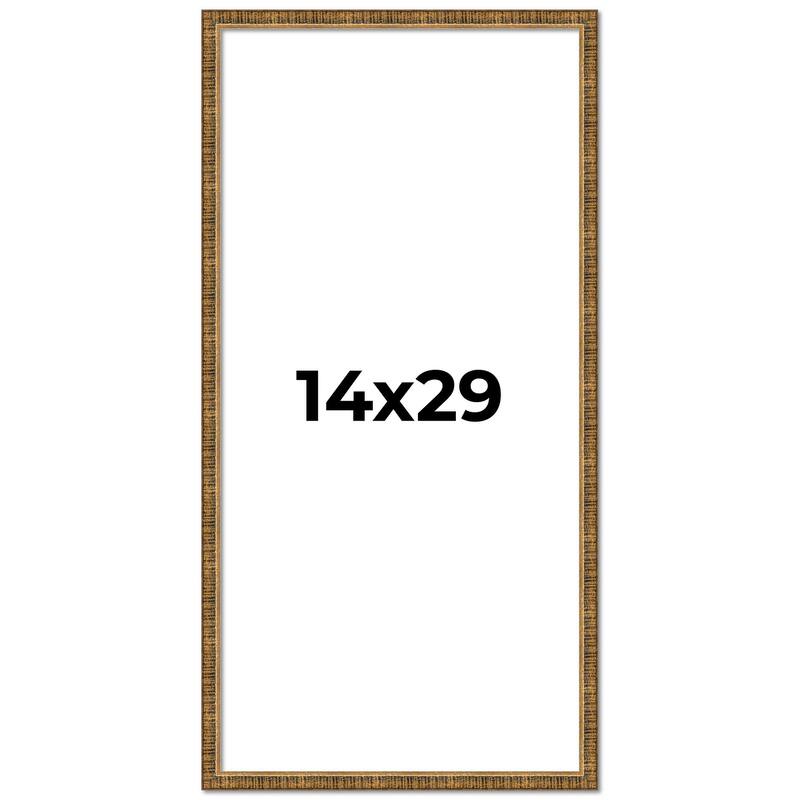 14x29 Frame Gold Solid Wood Picture Frame - Complete Modern Photo